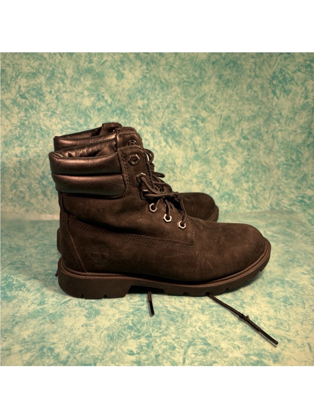 Timberland Black Leather 6” Lace Up Combat Boots Women’s Size 5.5
